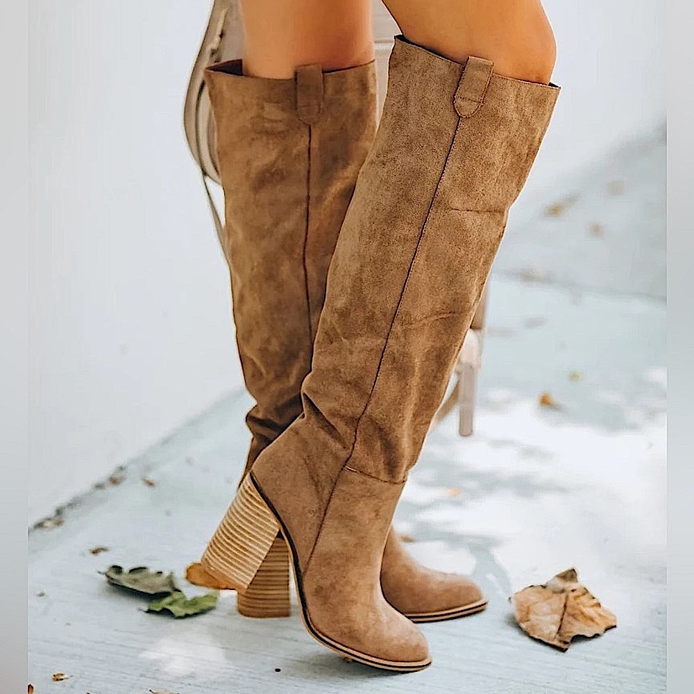 🆕🤎MIIM: CAMEL Saint Tall Suede Boots SIZE 9